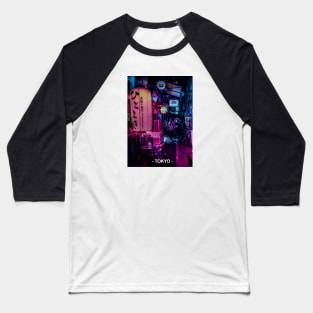 Tokyo Street Neon Synthwave Baseball T-Shirt